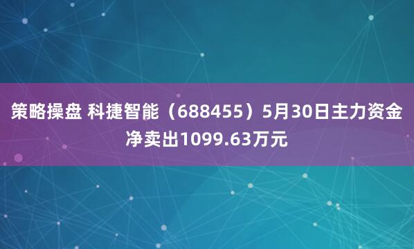 策略操盘 科捷智能（688455）5月30日主力资金净卖出1099.63万元