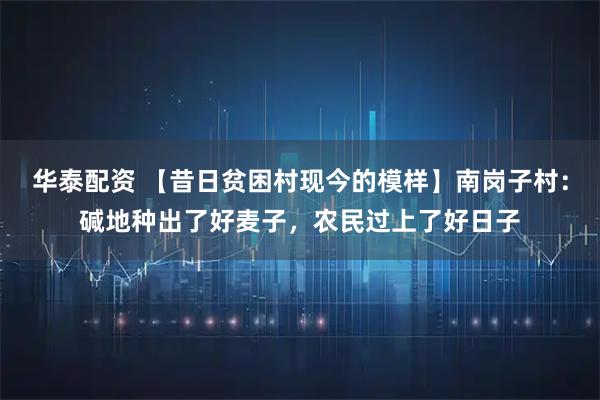 华泰配资 【昔日贫困村现今的模样】南岗子村：碱地种出了好麦子，农民过上了好日子